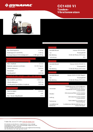Tandem vibrohengerek Dynapac CC 1400 VI
