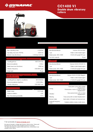 Tandem vibrohengerek Dynapac CC 1400 VI