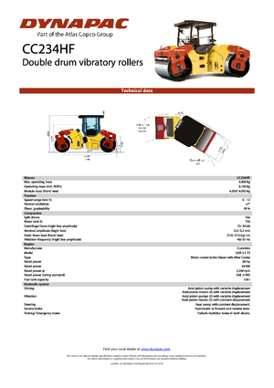 Tandem vibrohengerek Dynapac CC 234 HF