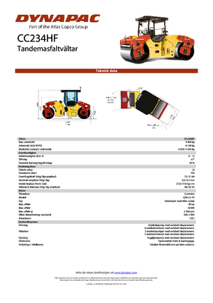 Tandem vibrohengerek Dynapac CC 234 HF