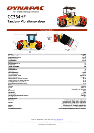 Tandem vibrohengerek Dynapac CC 334 HF