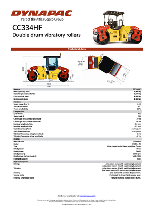 Tandem vibrohengerek Dynapac CC 334 HF