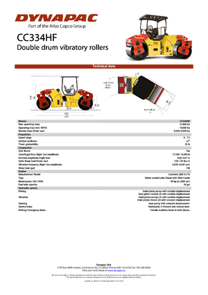 Tandem vibrohengerek Dynapac CC 334 HF