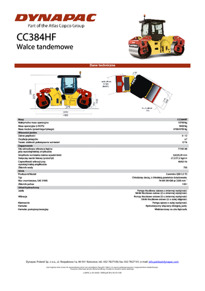 Tandem vibrohengerek Dynapac CC 384 HF