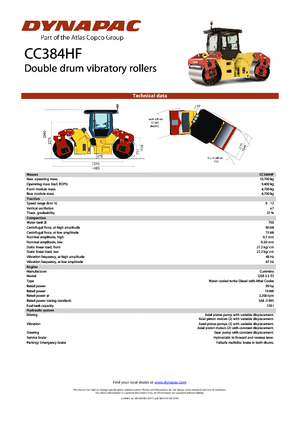 Tandem vibrohengerek Dynapac CC 384 HF