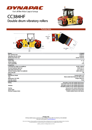 Tandem vibrohengerek Dynapac CC 384 HF
