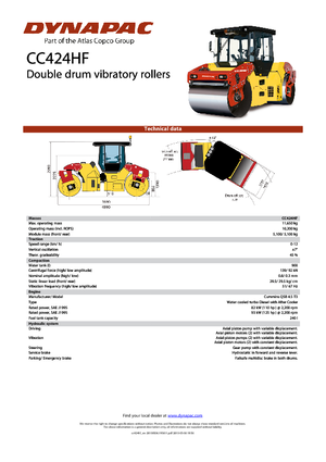 Tandem vibrohengerek Dynapac CC 424 HF