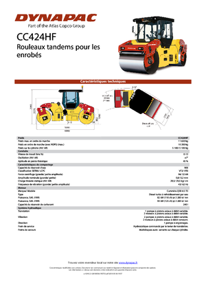 Tandem vibrohengerek Dynapac CC 424 HF