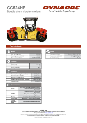 Tandem vibrohengerek Dynapac CC 524 HF