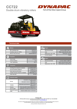 Tandem vibrohengerek Dynapac CC 722