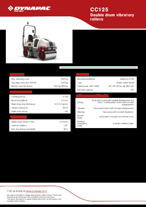 Tandem vibrohengerek Dynapac CC125