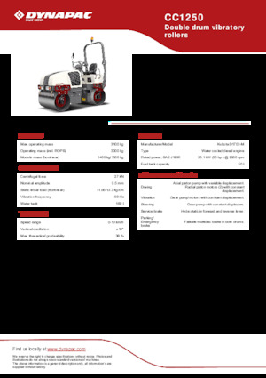 Tandem vibrohengerek Dynapac CC1250
