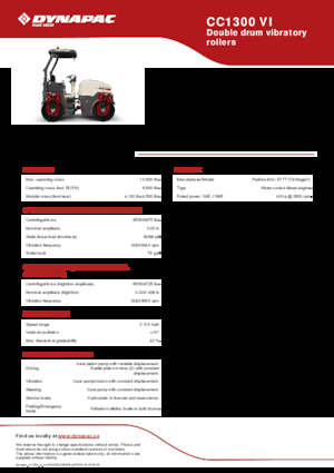 Tandem vibrohengerek Dynapac CC1300 VI