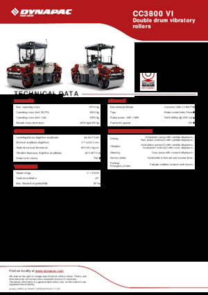 Tandem vibrohengerek Dynapac CC3800 VI