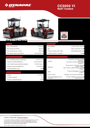 Tandem vibrohengerek Dynapac CC3800 VI