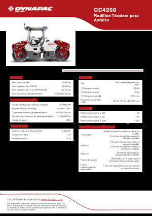 Tandem vibrohengerek Dynapac CC4200