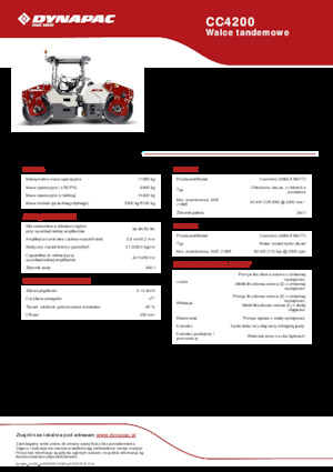 Tandem vibrohengerek Dynapac CC4200