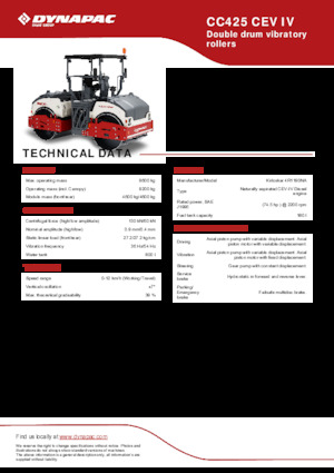 Tandem vibrohengerek Dynapac CC425 CEV IV
