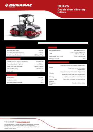 Tandem vibrohengerek Dynapac CC425