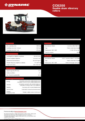 Tandem vibrohengerek Dynapac CC6200