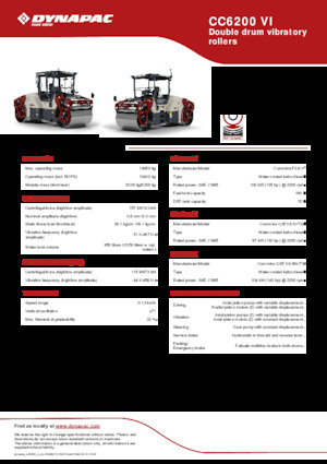 Tandem vibrohengerek Dynapac CC6200 VI