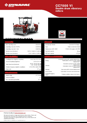 Tandem vibrohengerek Dynapac CC7000 VI