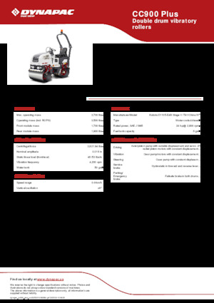 Tandem vibrohengerek Dynapac CC900 Plus