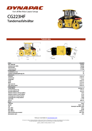 Tandem vibrohengerek Dynapac CG 223 HF