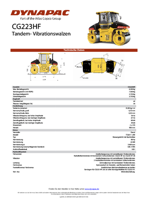Tandem vibrohengerek Dynapac CG 223 HF