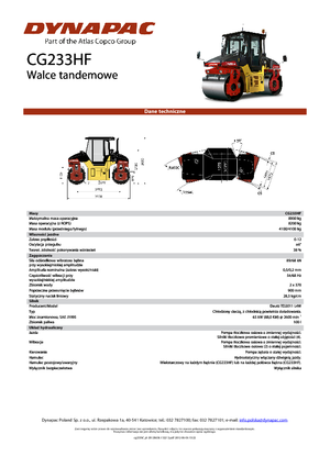 Tandem vibrohengerek Dynapac CG 233 HF