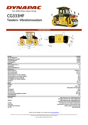 Tandem vibrohengerek Dynapac CG 333 HF
