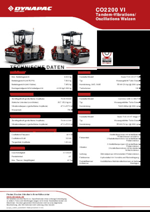 Tandem vibrohengerek Dynapac CO2200 VI