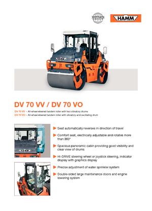 Tandem vibrohengerek Hamm DV 70 VO