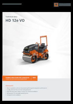Tandem vibrohengerek Hamm HD 12e VO