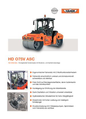 Tandem vibrohengerek Hamm HD O75 V ASC