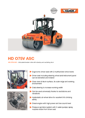 Tandem vibrohengerek Hamm HD O75 V ASC