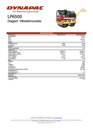 Tandem vibrohengerek Dynapac LP 6500