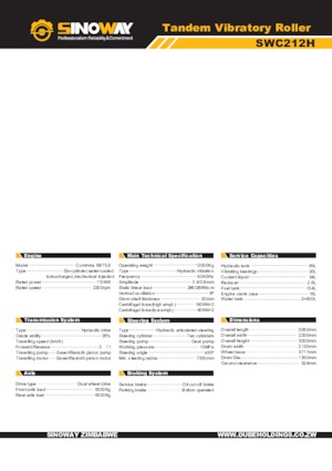 Tandem vibrohengerek Sinoway SWC212H