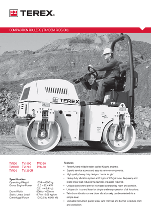 Tandem vibrohengerek Terex TV 900