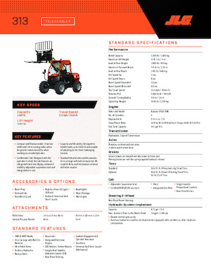 Teleszkópos rakodók JLG 313