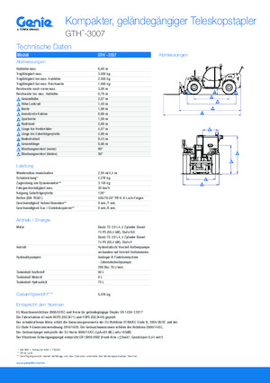 Teleszkópos rakodók Genie GTH-3007