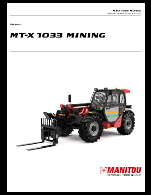 Teleszkópos rakodók Manitou MT-X 1033 Mining