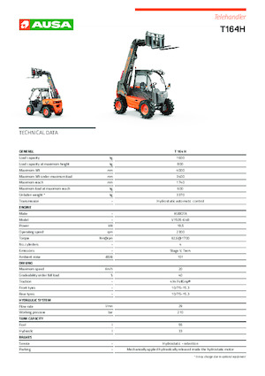 Teleszkópos rakodók Ausa T 164 H X4