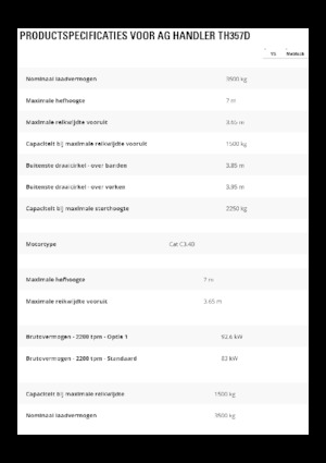 Teleszkópos rakodók Caterpillar TH357D