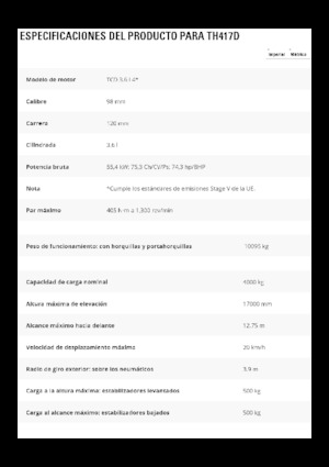 Teleszkópos rakodók Caterpillar TH417D
