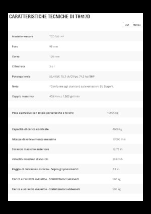 Teleszkópos rakodók Caterpillar TH417D