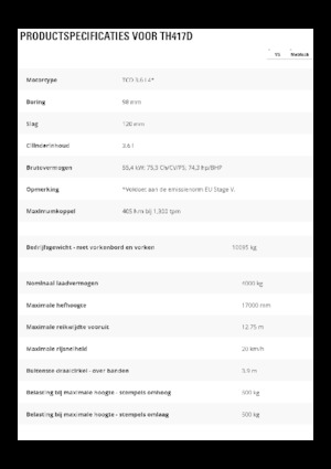 Teleszkópos rakodók Caterpillar TH417D