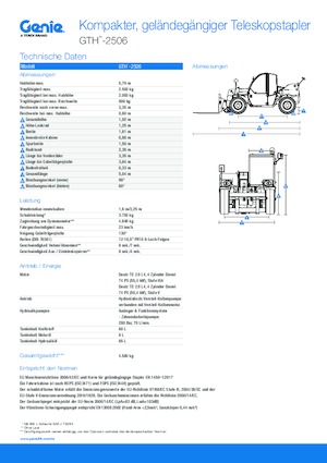 Teleszkópos rakodók Genie GTH-2506