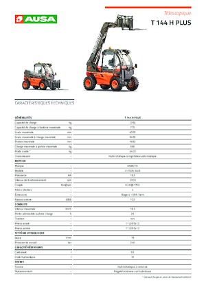 Teleszkópos rakodók Ausa T 144 H Plus