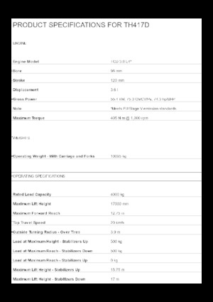 Teleszkópos rakodók Caterpillar TH417D